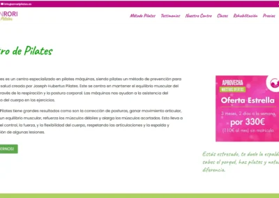 captura web wordpress pilates