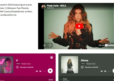paula coria cantante portfolio project singer