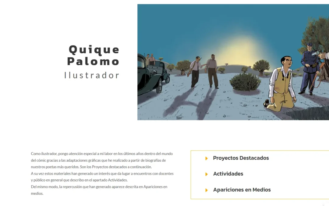 Web Portfolio para Dibujante de Cómic Biografías Ilustradas