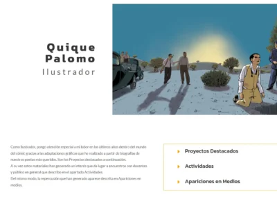 Web Portfolio para Dibujante de Cómic Biografías Ilustradas