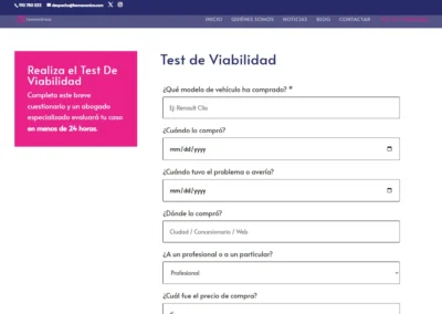 web abogados coches test